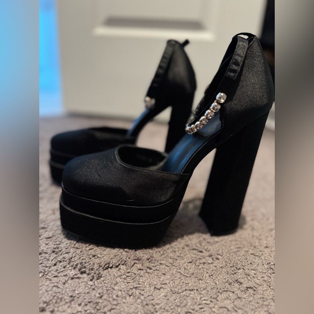 Platform Satin Mary Jane